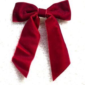 Anthropologie Elegant Red Velvet Bow